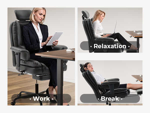 Office Chair Ergonomic 200 kg PU Leather- Free Shipping - Aurelia Clothing