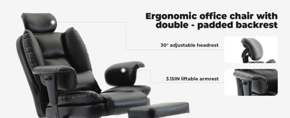 Office Chair Ergonomic 200 kg PU Leather- Free Shipping - Aurelia Clothing