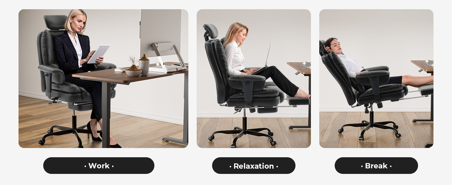 Office Chair Ergonomic 200 kg PU Leather- Free Shipping - Aurelia Clothing