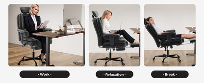 Office Chair Ergonomic 200 kg PU Leather- Free Shipping - Aurelia Clothing