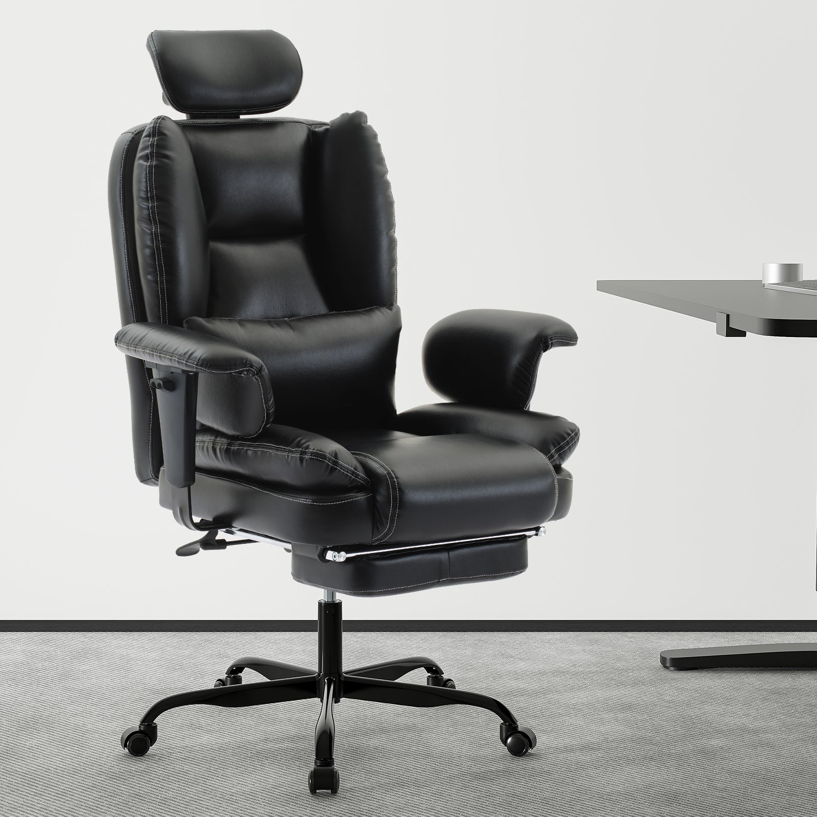 Office Chair Ergonomic 200 kg PU Leather- Free Shipping - Aurelia Clothing