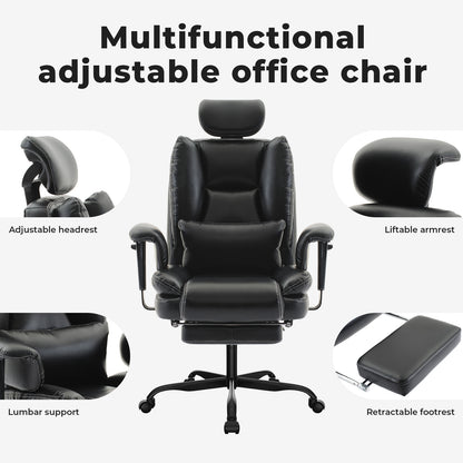 Office Chair Ergonomic 200 kg PU Leather- Free Shipping - Aurelia Clothing