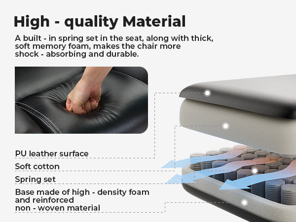 Office Chair Ergonomic 200 kg PU Leather- Free Shipping - Aurelia Clothing