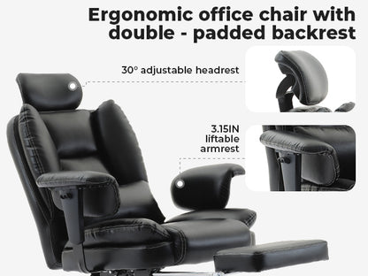 Office Chair Ergonomic 200 kg PU Leather- Free Shipping - Aurelia Clothing