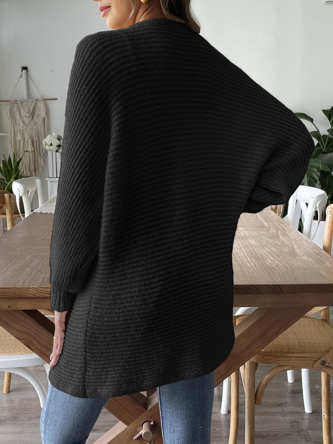 Open Front Long Sleeve Cardigan - Aurelia Clothing
