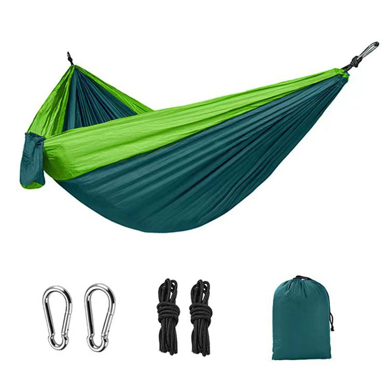 Outdoor Hammock Camping Single And Double Parachute Fabric Color Matching Hammock Widened Swing Indoor Leisure - Free Shipping - Aurelia Clothing