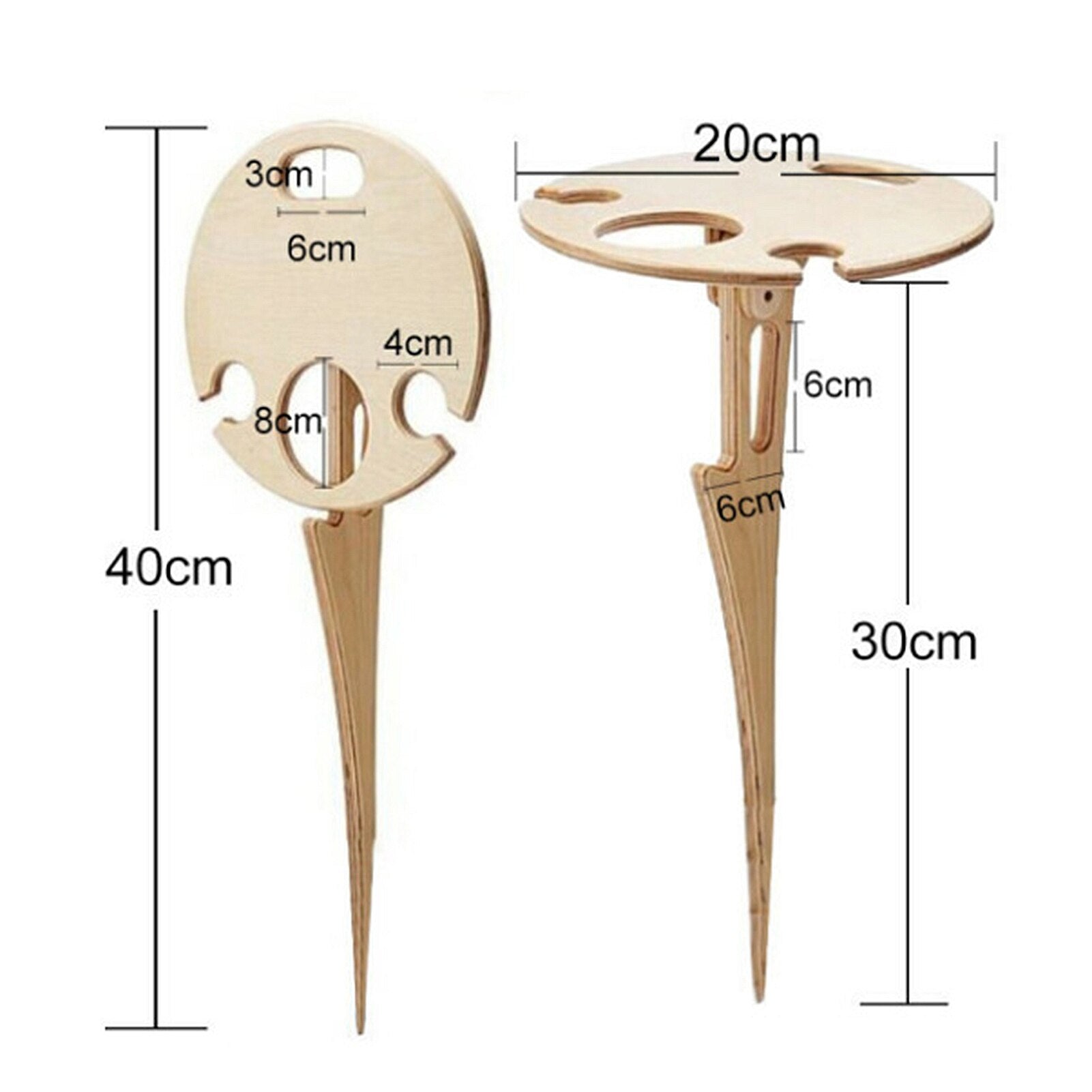 Outdoor Wine Table Foldable Round Desktop Mini Wooden Picnic Table Easy To Carry Wine Rack Support - Free Shipping - Aurelia Clothing