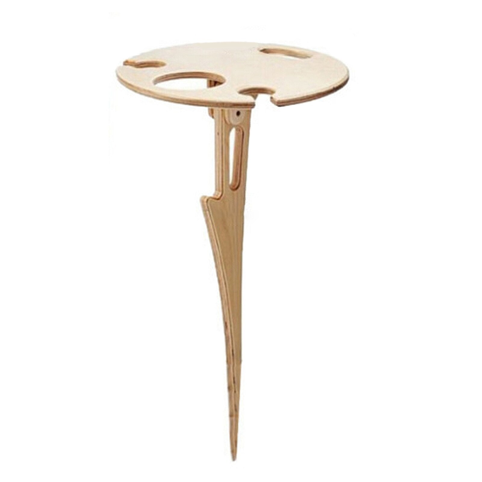 Outdoor Wine Table Foldable Round Desktop Mini Wooden Picnic Table Easy To Carry Wine Rack Support - Free Shipping - Aurelia Clothing