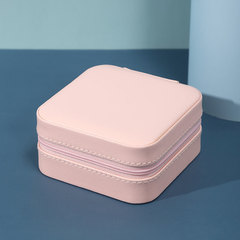 PU Leather Earrings Necklace Ring Earrings Necklace Ring Storage Zipper Portable Small Jewelry Storage Box - Free Shipping - Aurelia Clothing