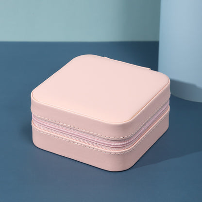 PU Leather Earrings Necklace Ring Earrings Necklace Ring Storage Zipper Portable Small Jewelry Storage Box - Free Shipping - Aurelia Clothing