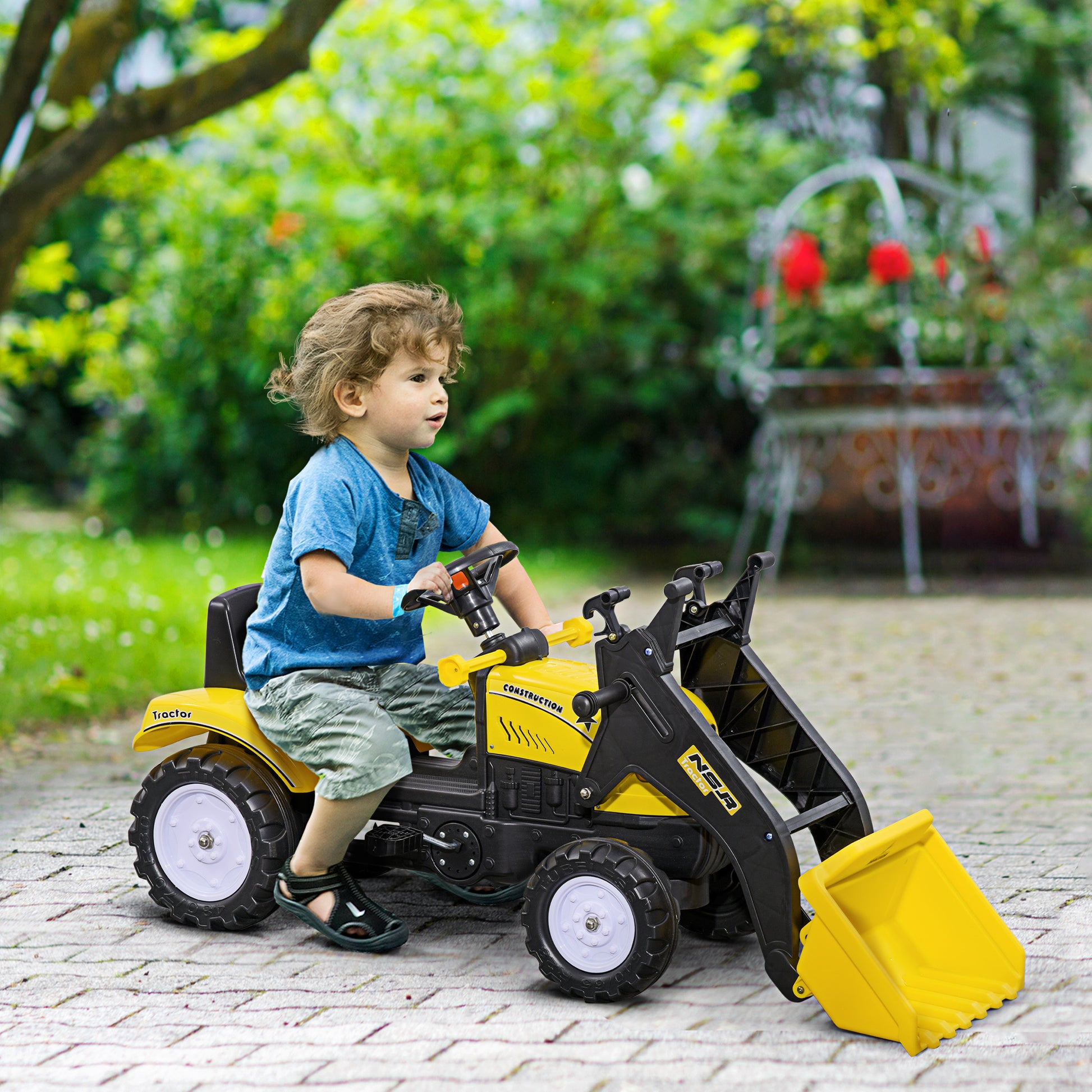 Pedal Ride-On Excavator with Front Loader Digger-Free Shipping - Aurelia Clothing