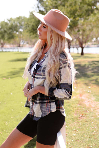 Plaid Button Up Long Sleeve Shirt - Free Shipping - Aurelia Clothing