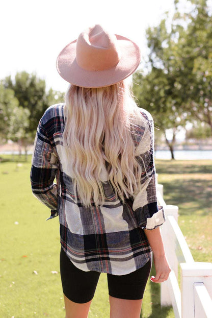 Plaid Button Up Long Sleeve Shirt - Free Shipping - Aurelia Clothing