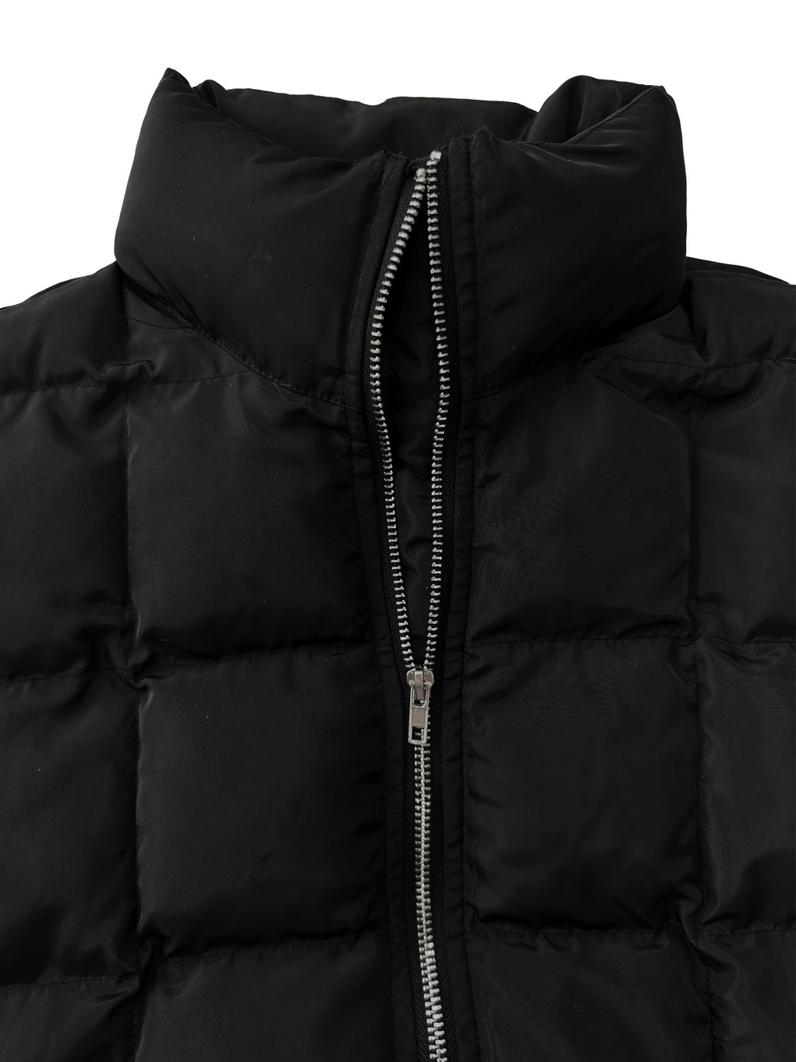 Pocketed Plaid Quilted Zip Up Winter Coat - Aurelia Clothing