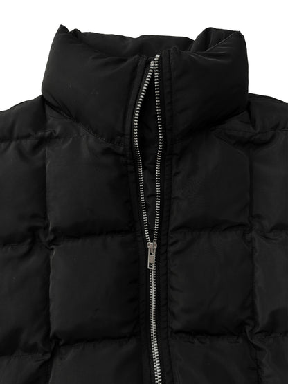 Pocketed Plaid Quilted Zip Up Winter Coat - Aurelia Clothing
