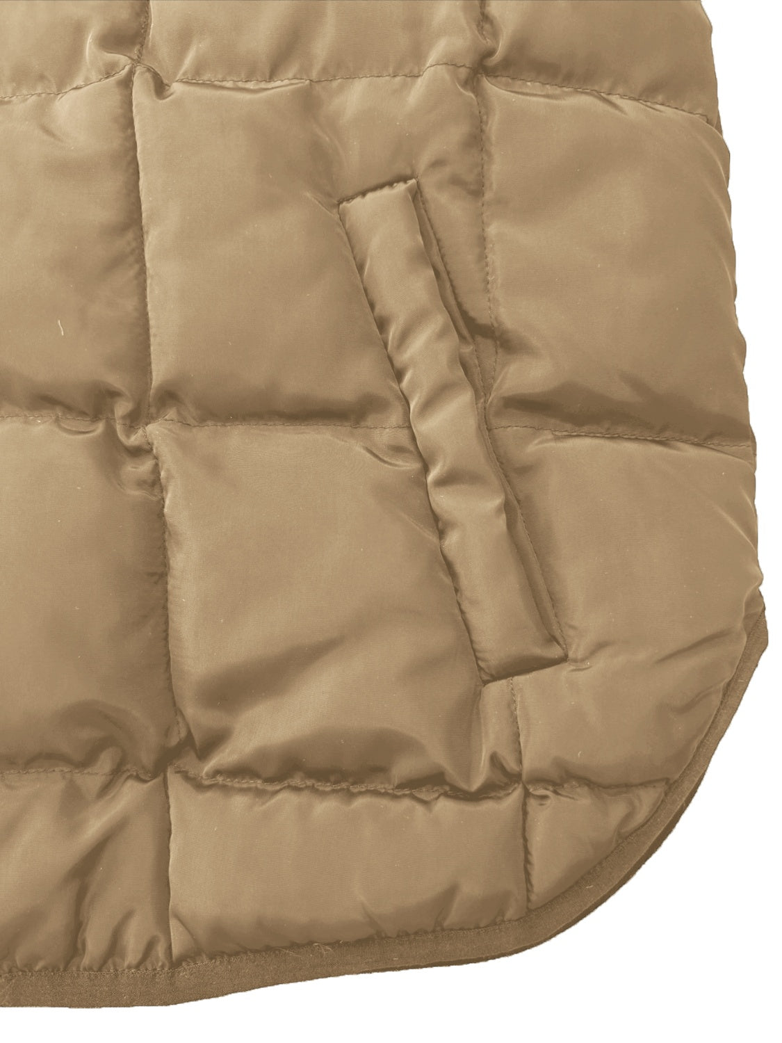 Pocketed Plaid Quilted Zip Up Winter Coat - Aurelia Clothing