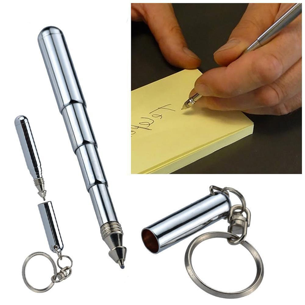 Portable Telescoping tool Pen Metal Key Ring Tool Creative Telescoping Stainless Steel Pen Keychain Ergonomic Ball Point Pen - Free Shipping - Aurelia Clothing