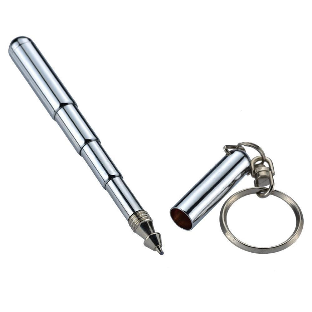 Portable Telescoping tool Pen Metal Key Ring Tool Creative Telescoping Stainless Steel Pen Keychain Ergonomic Ball Point Pen - Free Shipping - Aurelia Clothing