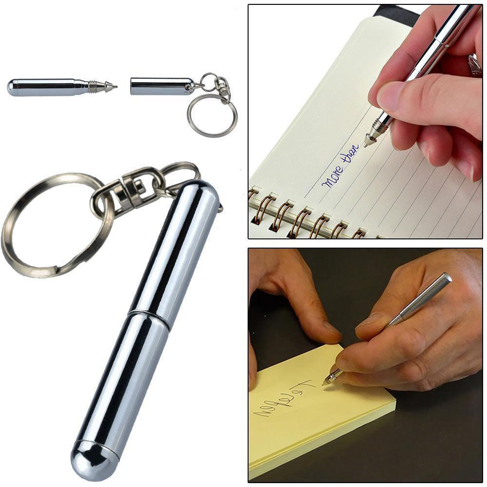 Portable Telescoping tool Pen Metal Key Ring Tool Creative Telescoping Stainless Steel Pen Keychain Ergonomic Ball Point Pen - Free Shipping - Aurelia Clothing