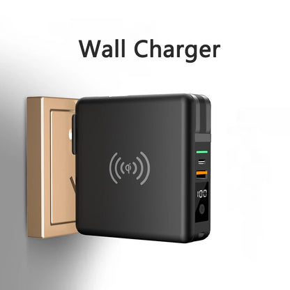 Power Bank 10000mAh With AC Plug 15W Fast Wireless Charging Powerbank USB Type C Mobile Phone Wall Charger for iPhone 14  - Free Shipping - Aurelia Clothing