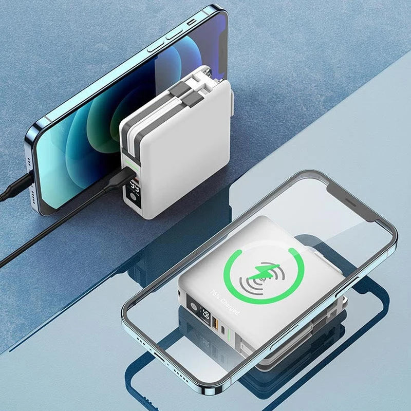 Power Bank 10000mAh With AC Plug 15W Fast Wireless Charging Powerbank USB Type C Mobile Phone Wall Charger for iPhone 14  - Free Shipping - Aurelia Clothing