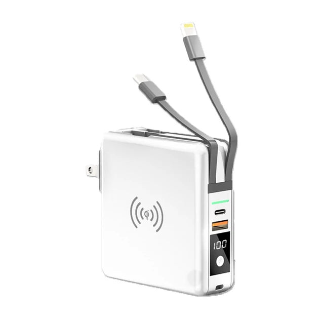 Power Bank 10000mAh With AC Plug 15W Fast Wireless Charging Powerbank USB Type C Mobile Phone Wall Charger for iPhone 14  - Free Shipping - Aurelia Clothing