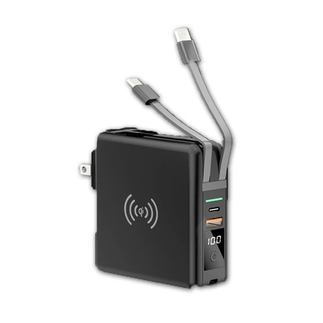 Power Bank 10000mAh With AC Plug 15W Fast Wireless Charging Powerbank USB Type C Mobile Phone Wall Charger for iPhone 14  - Free Shipping - Aurelia Clothing