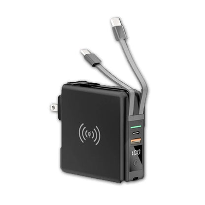 Power Bank 10000mAh With AC Plug 15W Fast Wireless Charging Powerbank USB Type C Mobile Phone Wall Charger for iPhone 14  - Free Shipping - Aurelia Clothing