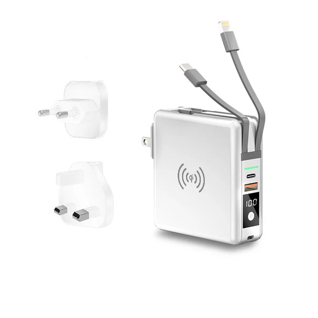 Power Bank 10000mAh With AC Plug 15W Fast Wireless Charging Powerbank USB Type C Mobile Phone Wall Charger for iPhone 14  - Free Shipping - Aurelia Clothing