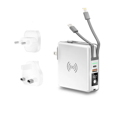 Power Bank 10000mAh With AC Plug 15W Fast Wireless Charging Powerbank USB Type C Mobile Phone Wall Charger for iPhone 14  - Free Shipping - Aurelia Clothing