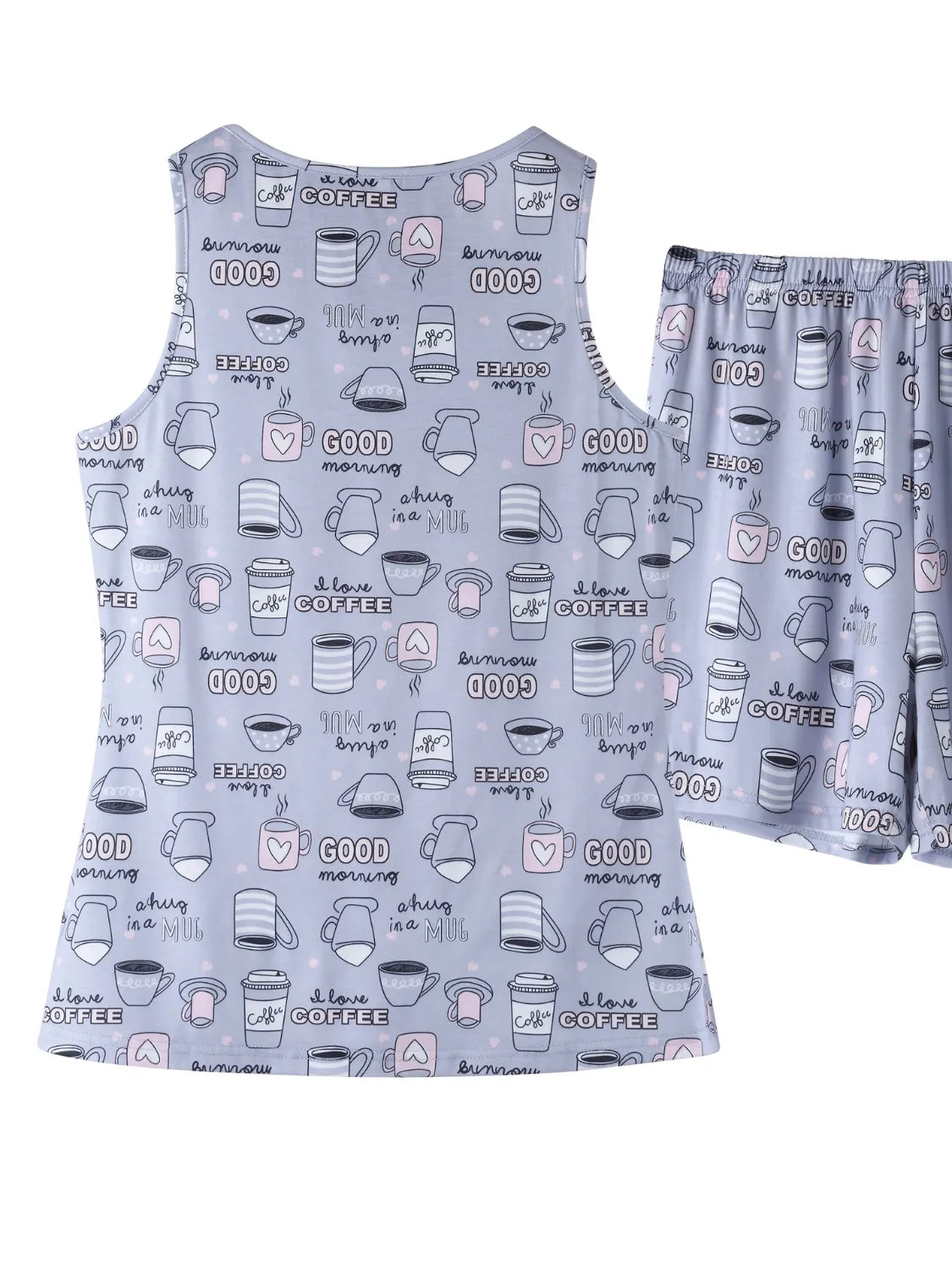 Printed Round Neck Top and Shorts Lounge Set - Free Shipping - Aurelia Clothing