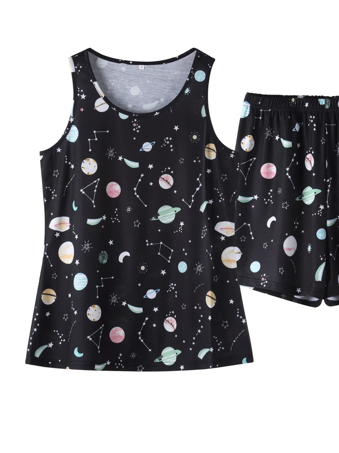 Printed Round Neck Top and Shorts Lounge Set - Free Shipping - Aurelia Clothing