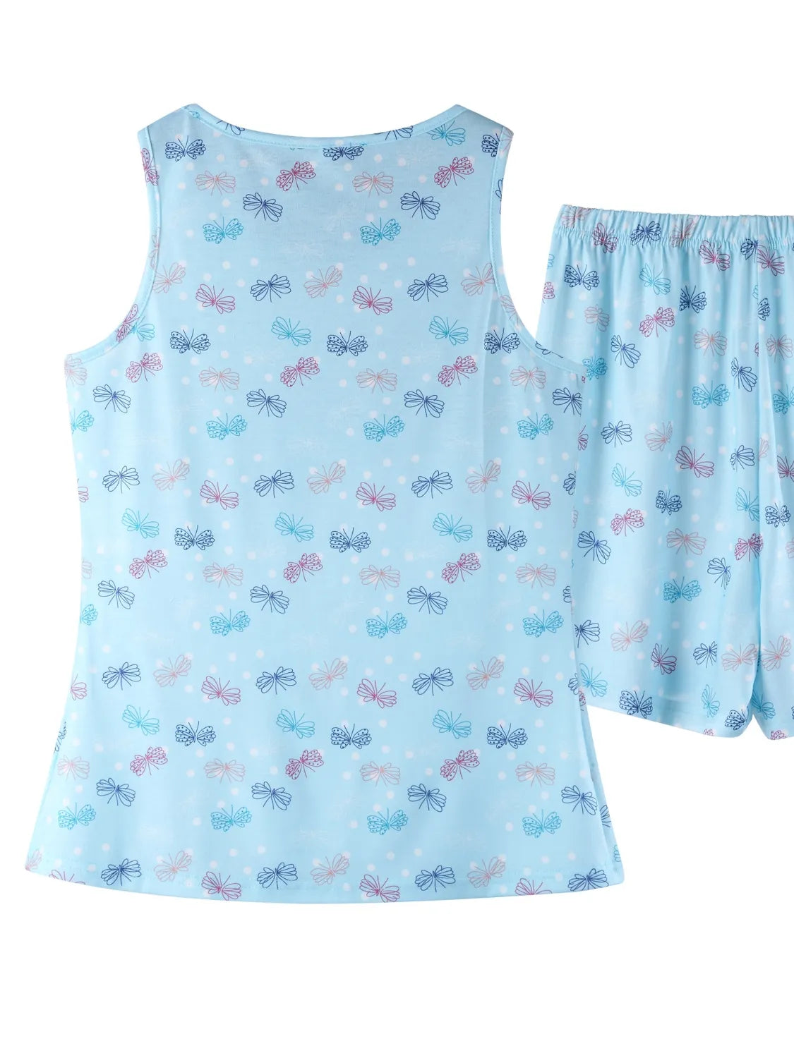 Printed Round Neck Top and Shorts Lounge Set - Free Shipping - Aurelia Clothing
