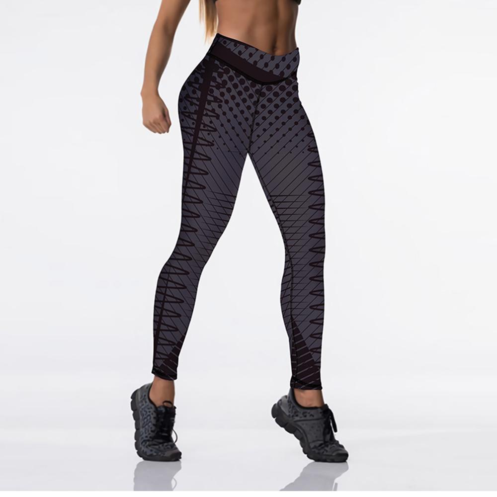 Qickitout 12%spandex Sexy High Waist Elasticity Women Digital Printed Leggings Push Up Strength Pants - Aurelia Clothing