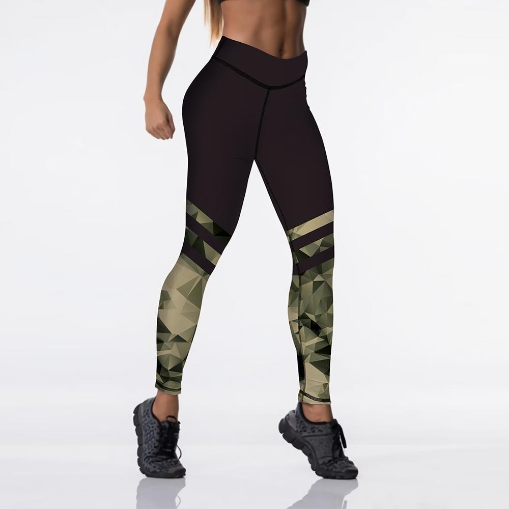 Qickitout 12%spandex Sexy High Waist Elasticity Women Digital Printed Leggings Push Up Strength Pants - Aurelia Clothing
