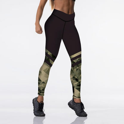 Qickitout 12%spandex Sexy High Waist Elasticity Women Digital Printed Leggings Push Up Strength Pants - Aurelia Clothing