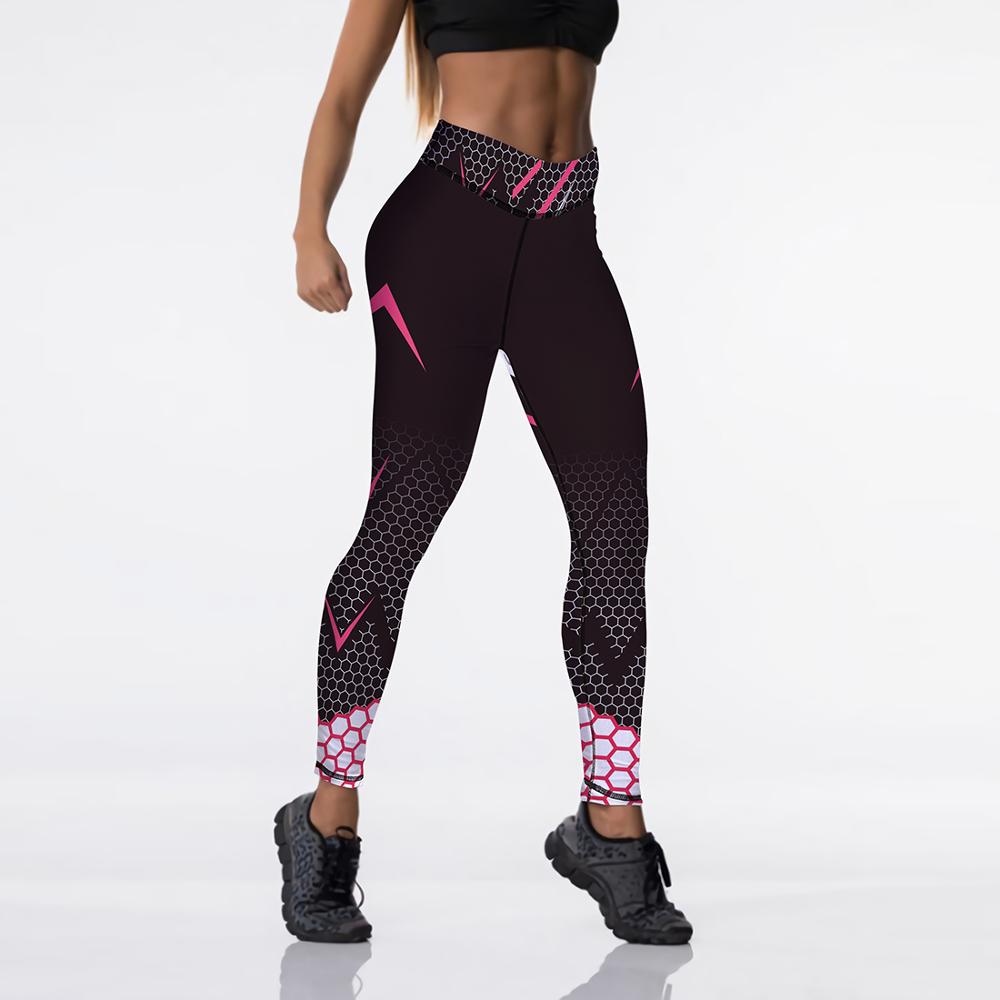 Qickitout 12%spandex Sexy High Waist Elasticity Women Digital Printed Leggings Push Up Strength Pants - Aurelia Clothing