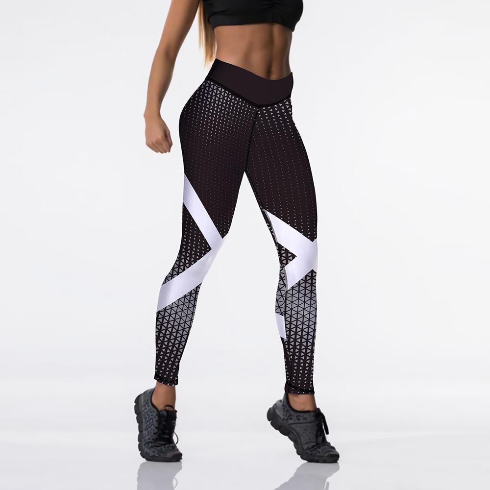 Qickitout 12%spandex Sexy High Waist Elasticity Women Digital Printed Leggings Push Up Strength Pants - Aurelia Clothing