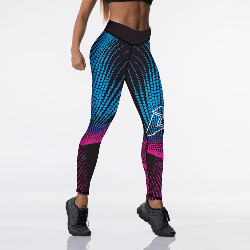 Qickitout 12%spandex Sexy High Waist Elasticity Women Digital Printed Leggings Push Up Strength Pants - Aurelia Clothing