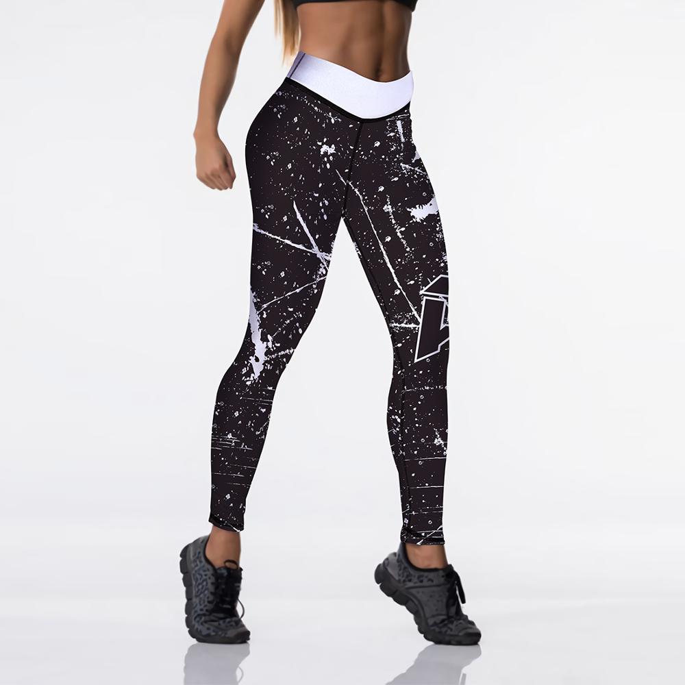 Qickitout 12%spandex Sexy High Waist Elasticity Women Digital Printed Leggings Push Up Strength Pants - Aurelia Clothing