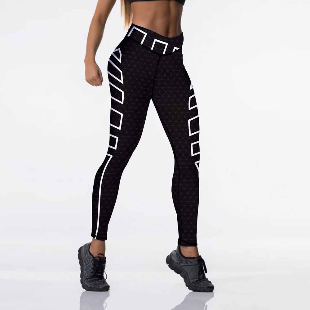 Qickitout 12%spandex Sexy High Waist Elasticity Women Digital Printed Leggings Push Up Strength Pants - Aurelia Clothing