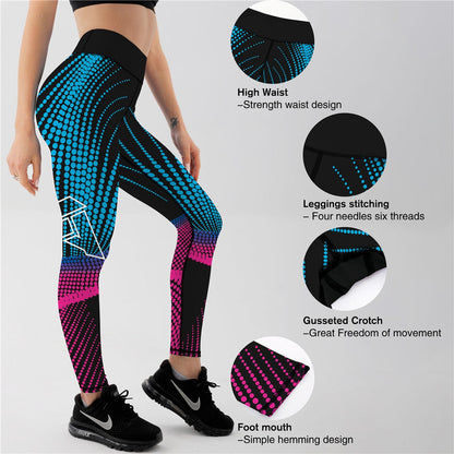 Qickitout 12%spandex Sexy High Waist Elasticity Women Digital Printed Leggings Push Up Strength Pants - Aurelia Clothing