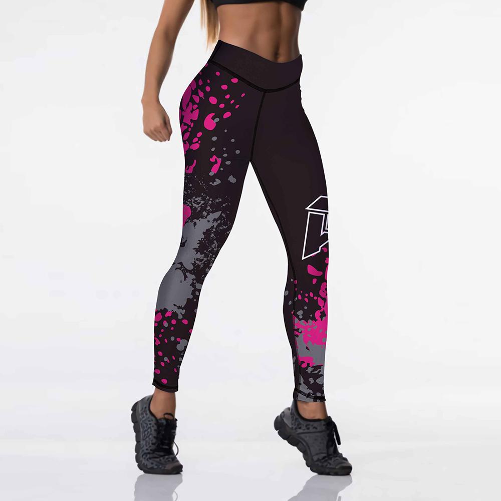 Qickitout 12%spandex Sexy High Waist Elasticity Women Digital Printed Leggings Push Up Strength Pants - Aurelia Clothing