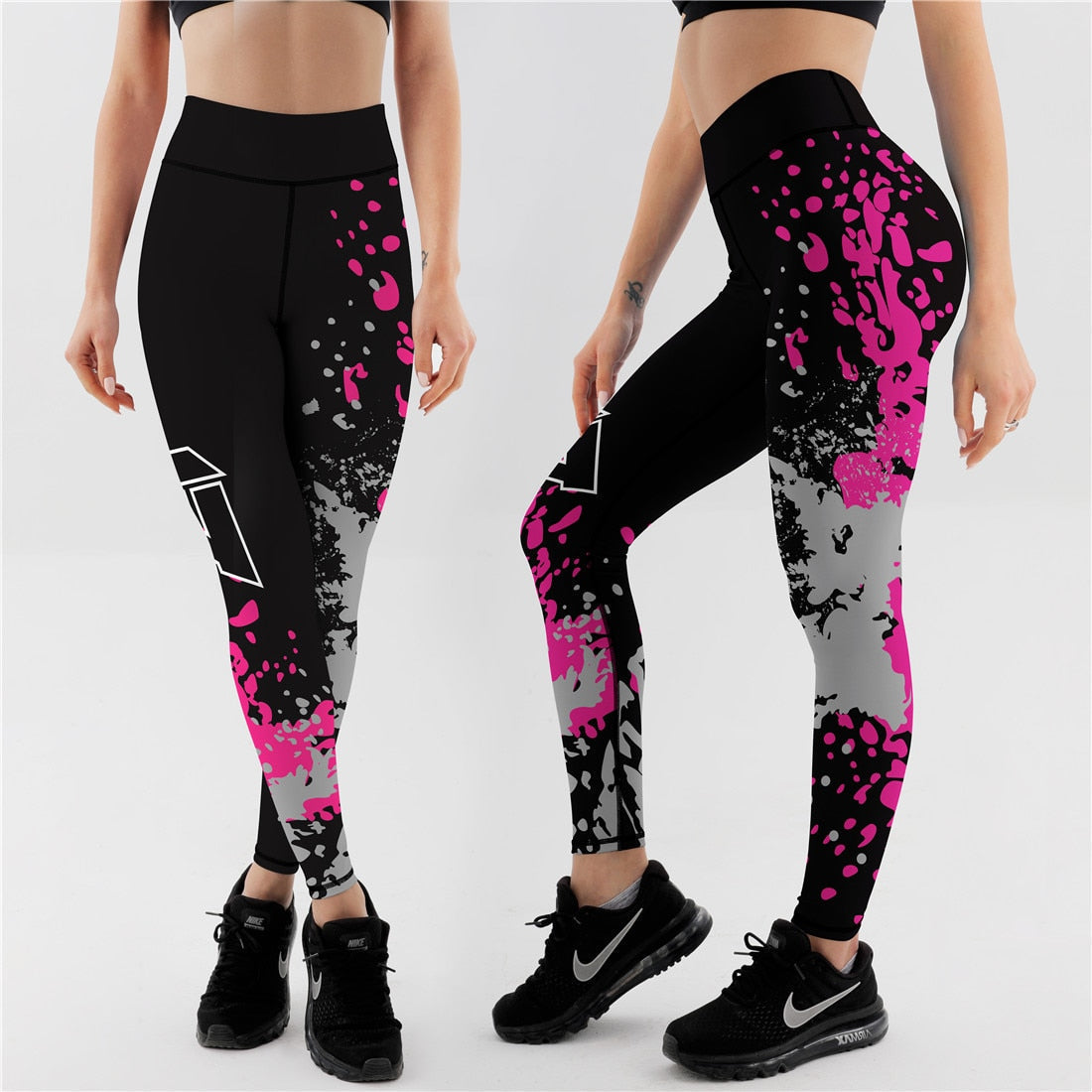Qickitout 12%spandex Sexy High Waist Elasticity Women Digital Printed Leggings Push Up Strength Pants - Aurelia Clothing