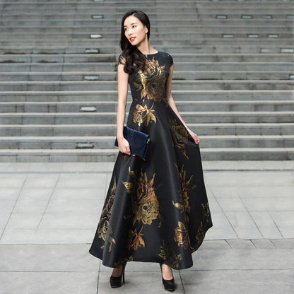 Quality New Women's Summer Long Maxi Dress Causul Elegant Ladies Boho Floral Jacquard Fashion Party Clothing Vestidos - Aurelia Clothing