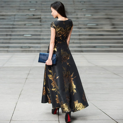 Quality New Women's Summer Long Maxi Dress Causul Elegant Ladies Boho Floral Jacquard Fashion Party Clothing Vestidos - Aurelia Clothing