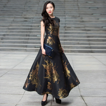 Quality New Women's Summer Long Maxi Dress Causul Elegant Ladies Boho Floral Jacquard Fashion Party Clothing Vestidos - Aurelia Clothing