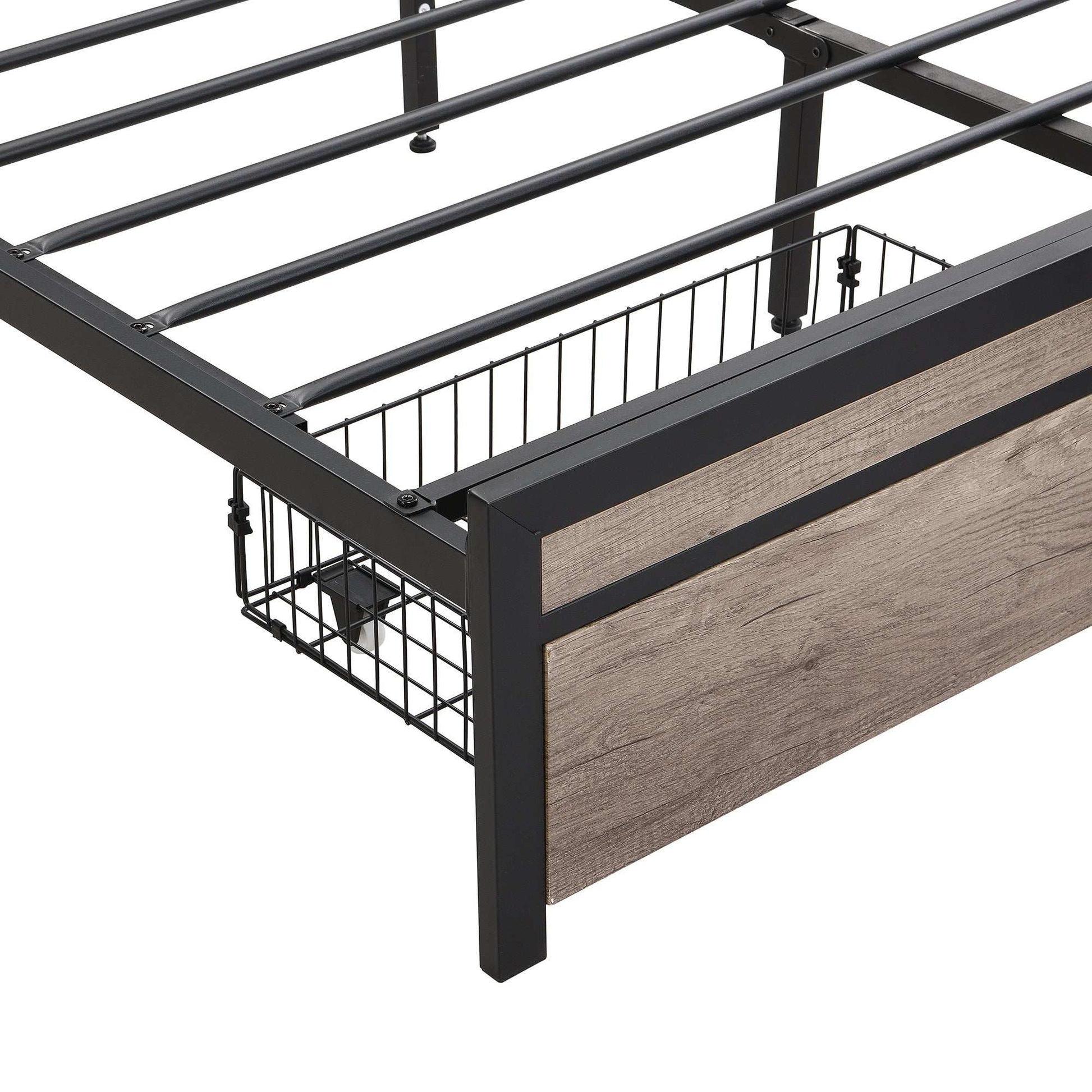 Queen Size Platform Bed Frame-Free Shipping - Aurelia Clothing