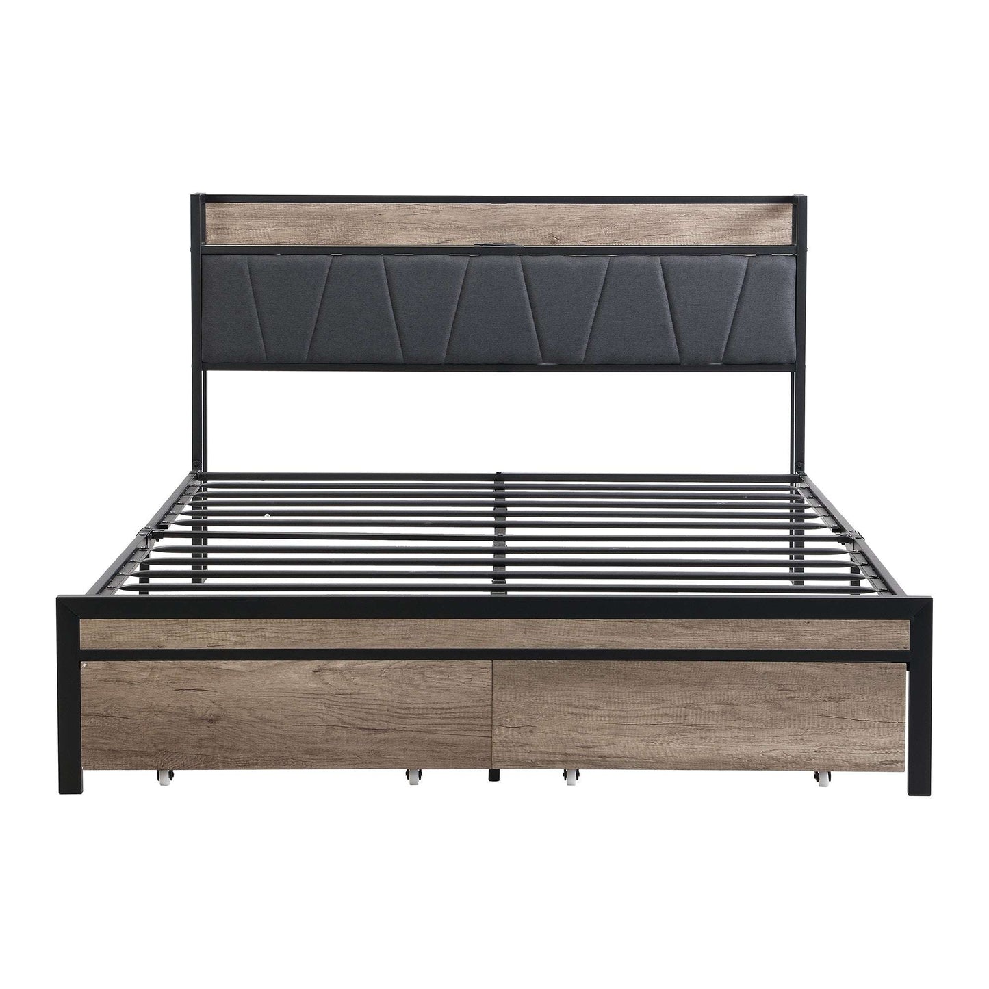 Queen Size Platform Bed Frame-Free Shipping - Aurelia Clothing