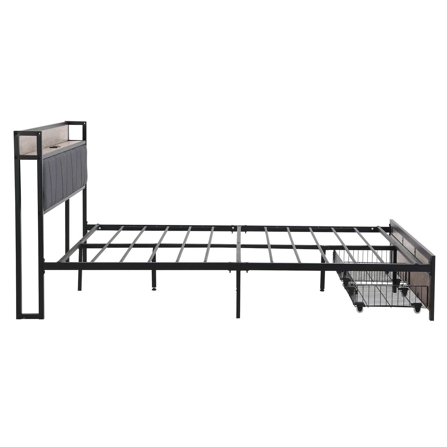 Queen Size Platform Bed Frame-Free Shipping - Aurelia Clothing